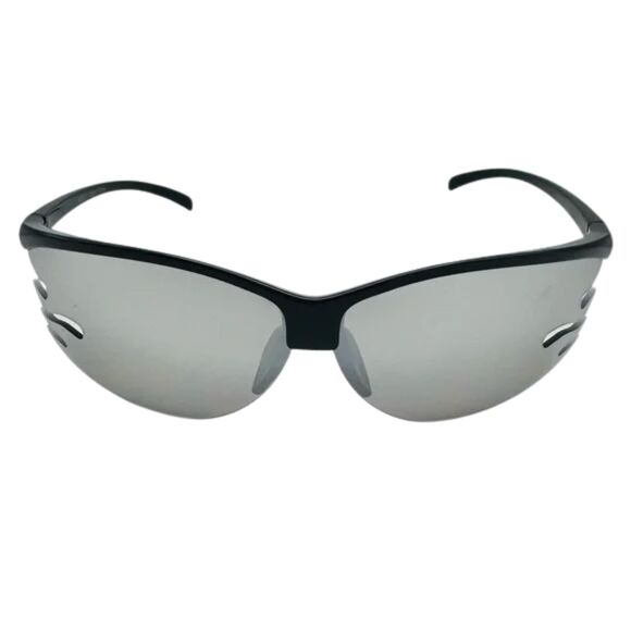 7015 | Mirrored Lens Semi Rimless Wrap Sunglasses - Picture 1 of 5